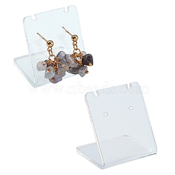 Organic Glass Earring Displays, Rectangle, Clear, 35x34x27mm, 100pcs/bag(EDIS-N001-03A)
