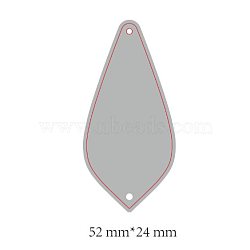 Carbon Steel Cutting Dies Stencils, for DIY Leather Making, Teardrop, Matte Platinum Color, 52x24mm(X-DIY-WH0158-09B)