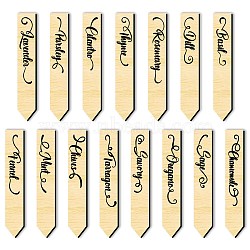 15Pcs 15 Style Wood Plant Labels, for Seed Potting, Herbs, Flowers, Vegetables, Word, 152.4x25.4x3mm, 1pc/style(WOOD-WH0501-006)