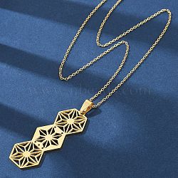 Hexagon 304 Stainless Steel Cable Chain Pendant Necklaces for Women, Real 18K Gold Plated, 510
(NJEW-K253-33G)