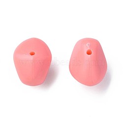 Opaque Acrylic Beads, Nuggets, Light Coral, 12.5x18x13mm, Hole: 1.6mm, about 360pcs/500g(MACR-S373-146-A08)