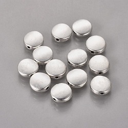 Tibetan Style Alloy Beads, Cadmium Free & Lead Free, Flat Round, Antique Silver, 9x4mm, Hole: 1mm(LF10214Y)