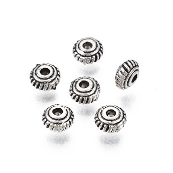 Tibetan Style Alloy Spacer Beads, Lead Free and Cadmium Free, Cone, Antique Silver, 5x3mm, Hole: 1.2mm