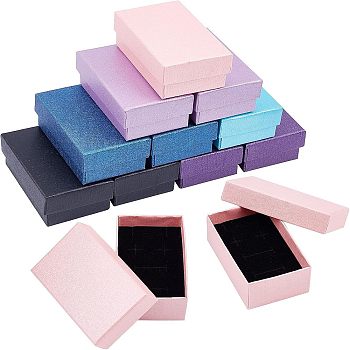 Nbeads Paper Box, Snap Cover, with Sponge Mat, Bracelet Box, Rectangle, Mixed Color, 8.1x5x3cm, 6 colors, 4pcs/color, 24pcs/set