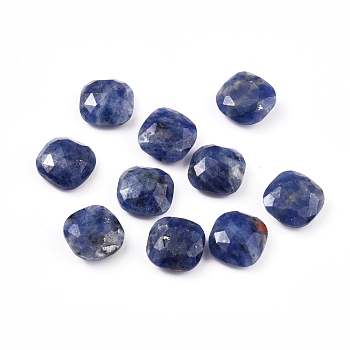 Natural Sodalite Cabochons, Faceted, Square, 11x11x4.5mm
