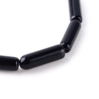 Natural Obsidian Bead Strands, Tube, 13~15x4mm, Hole: 1mm, about 31pcs/strand, 15.7 inch