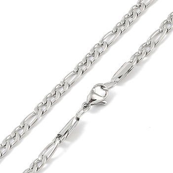 Non-Tarnish 201 Stainless Steel Figaro Chain Necklaces, Stainless Steel Color, 24.02 inch(61cm)