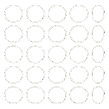 Tibetan Style Linking Rings, Circle Frames, Cadmium Free & Lead Free, Wavy Round Ring, Silver, 22x1.5mm, 40pcs/box