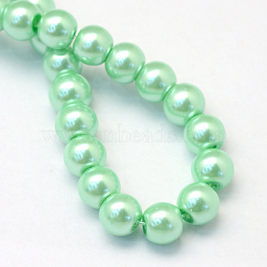 Baking Painted Pearlized Glass Pearl Round Bead Strands(X-HY-Q330-8mm-63)-4