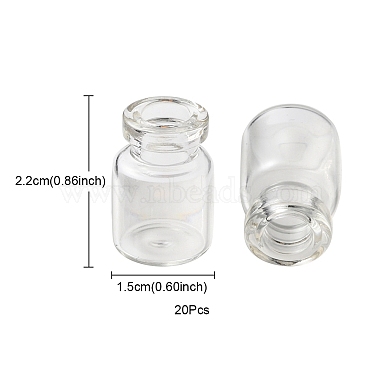 20pcs mini jolies petites bouteilles en verre de pot en verre(AJEW-YW0001-07)-4