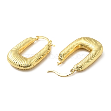 Brass Rectangle Hoop Earrings for Women(EJEW-A079-08G)-2