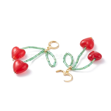 Cherry Dangle Hoop Earrings for Girl Women(X1-EJEW-TA00024)-4