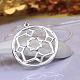 Silver Plated Brass Flat Round Pendant Necklaces(NJEW-BB08235)-4