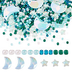 DIY Beads Bracelets Kits, including 60G Glass Seed Beads, 20Pcs UV Plating Rainbow Iridescent Acrylic Imitation Shell Pendants, 25Pcs Transparent Acrylic Beads, Bead in Bead for DIY Jewelry Making, Mixed Color, 4mm, Hole: 1.5mm(DIY-TA0013-72A)