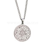 Alloy Seven Archangels Pendant 304 Stainless Steel Twisted Chain Necklaces for Men, Non-Tarnish, Stainless Steel Color, 23.62 inch(60cm)(FS-WGBECA1-01)
