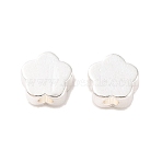 Brass Beads, Lead Free & Cadmium Free, Flower, 925 Sterling Silver Plated, 5x5x2.5mm, Hole: 1.2mm(KK-U024-18S)