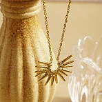 Sun Pendant Necklace, Stainless Steel Cable Chain Necklaces for Women, Golden, 17.72 inch(45cm)(VV1649-1)