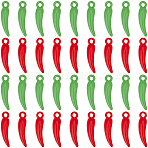 60Pcs 2 Colors Alloy Enamel Pendants, Cadmium Free & Lead Free, Chili Charm, Mixed Color, 16x4x3.5mm, Hole: 1.4mm, 30pcs/color(ENAM-SC0005-94)