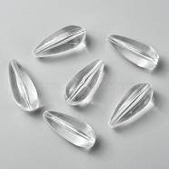 Transparent Acrylic Beads, Teardrop, Clear, 37x15mm, Hole: 2mm(X-PL6315Y)