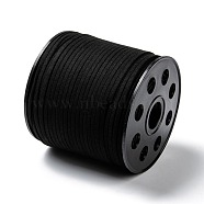 Eco-Friendly Faux Suede Cord, Faux Suede Lace Suede String for DIY Jewelry Making, Black, 3.0x1.4mm, about 98.42 yards(90m)/roll(LW-R007-3.0mm-1090)