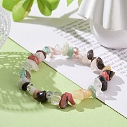 Mixed Gemstone Chips Stretch Bracelet for Kids, Inner Diameter: 1-7/8 inch(4.9cm)(BJEW-JB08431-02)