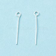Brass Eye Pin, Cadmium Free & Lead Free, Silver, 20~20.5x2.7x0.45mm, 24 Gauge, Hole: 1.8mm(KK-WH0058-01C-S)