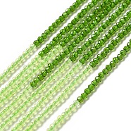 2 Colors Transparent Glass Beads Strands, Segmented Multi-color Beads, Faceted, Round, Yellow Green, 2mm, Hole: 0.5~0.6mm, about 184~211pcs/strand, 15.28~15.75 inch(38.8~40cm)(GLAA-G093-01M)