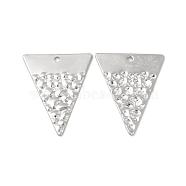 Non-Tarnish 304 Stainless Steel Pendants, Triangle Charm, Stainless Steel Color, 28.5x23x1.5mm, Hole: 1.6mm(STAS-I671-34P)