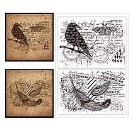 PVC Stamps, for DIY Scrapbooking, Photo Album Decorative, Cards Making, Stamp Sheets, Film Frame, Raven, 21x14.8x0.3cm(DIY-WH0371-0068)