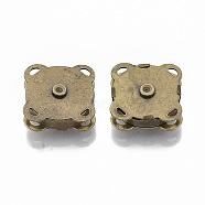 Iron Purse Snap Clasps, Closure for Purse Handbag, Antique Bronze, 19x19x7mm, Hole: 1.5x2mm(X-IFIN-R203-68AB)