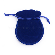 Gourd Velvet Bags, Medium Blue, 12x9cm(X-TP-R005-9x12cm-05)