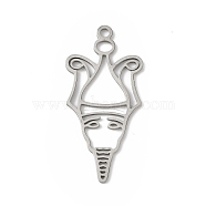 304 Stainless Steel Pendants, Usir Charm, Stainless Steel Color, 32x15x0.9mm, Hole: 1.6mm(STAS-K250-07P)