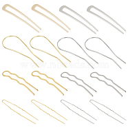 CRASPIRE 16Pcs 8 Style Iron & Alloy Hair Pins Clips & Hair Fork, for Thin Thick Hair, Mixed Color, 62.5~106x8.5~44x1~2.5mm, 2pcs/style(OHAR-CP0001-05)