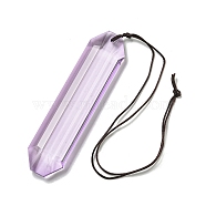 Glass Rectangle Hanging Suncatchers, for Window Garden Decorations, Lavender, 360mm(HJEW-P018-C05)