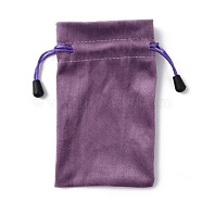 Velvet Packing Pouches, Drawstring Bags, Rectangle, Blue Violet, 15.5x9.5x0.25cm(TP-WH0013-007B-04)