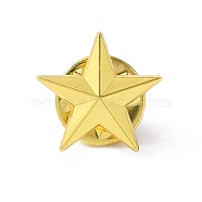 Pentagram Alloy Brooch, Creative Badge for Backpack Clothes, Golden, 15mm, Pin: 1.1m(JEWB-WH0027-01G)