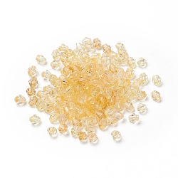 Transparent Acrylic Beads, Faceted Bicone Bead, Champagne Yellow, 5.5x6mm, Hole: 1.6mm, about 6250pcs/500g(TACR-XCP0001-11)
