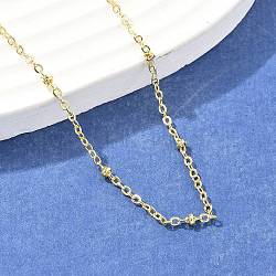 Brass Satellite Chains Necklace for Women, Cadmium Free & Lead Free, Real 18K Gold Plated, 18.11 inch(46cm)(NJEW-P265-38G)