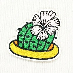 Computerized Embroidery Cloth Iron/sew On Patches, Costume Accessories, Appliques, Cactus, Colorful, 51x51mm(X-DIY-L003-063)