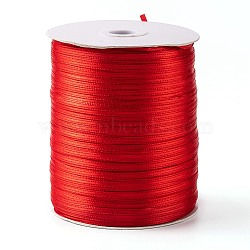 Double Face Solid Color Satin Ribbon, for Making Crafts, Gift Package, Red, 1/8 inch(3~3.5mm), about 880yards/roll(804.67m/roll)(SRIB-S051-3mm-026)