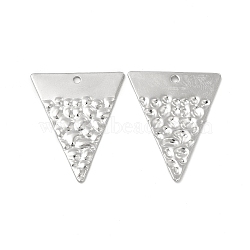 304 Stainless Steel Pendants, Triangle Charm, Stainless Steel Color, 28.5x23x1.5mm, Hole: 1.6mm(STAS-I671-34P)