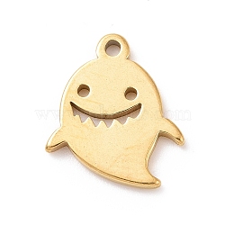 304 Stainless Steel Charms, Ghost Charms, Golden, 12x10x1mm, Hole: 1mm(STAS-G287-02G)