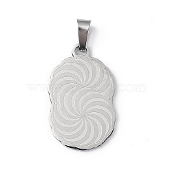 Non-Tarnish 304 Stainless Steel Pendants, Tornado Charm, Stainless Steel Color, 29.7x18.2x1.3mm, Hole: 6.7~7x3.7~4mm(STAS-C072-01P)