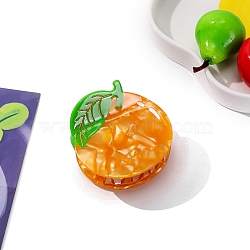 Cellulose Acetate(Resin) Claw Hair Clips, Hair Accessories for Women Girls, Orange, 60x60mm(PW-WGFD5B2-01)