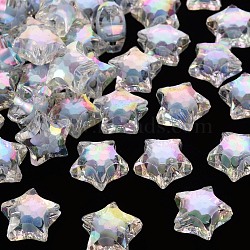 Transparent Acrylic Beads, Bead in Bead, AB Color, Faceted, Star, Cornflower Blue, 14x15x8.5mm, Hole: 2mm, about 518pcs/500g(X-TACR-S152-02D-SS2113)