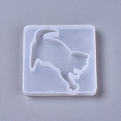 Silicone Molds, Resin Casting Molds, For UV Resin, Epoxy Resin Jewelry Making, Cat, White, 52x52x6mm(DIY-F041-14C)