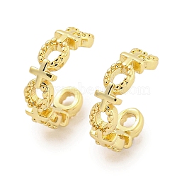 Female Symbol Rack Plating Brass Cuff Earrings for Women Men, Long-Lasting Plated, Lead Free & Cadmium Free, Real 18K Gold Plated, 10.5x13x3.5mm(EJEW-Q803-01G)