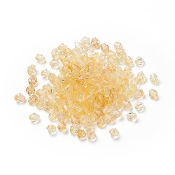 Transparent Acrylic Beads, Faceted Bicone Bead, Champagne Yellow, 5.5x6mm, Hole: 1.6mm, about 6250pcs/500g