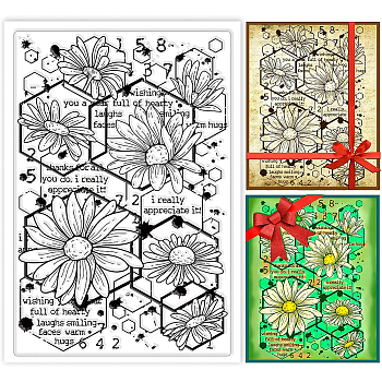 PVC Plastic Stamps, for DIY Scrapbooking, Photo Album Decorative, Cards Making, Stamp Sheets, Film Frame, Flower Pattern, 16x11x0.3cm