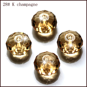 Imitation Austrian Crystal Beads, Grade AAA, Faceted, Rondelle, Gold, 4x3mm, Hole: 0.7~0.9mm